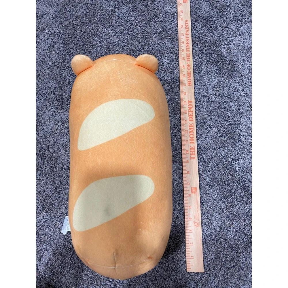 Miniso Baguette Bread Bear Plush Long Squishy Pillow Stuffed Animal Orange